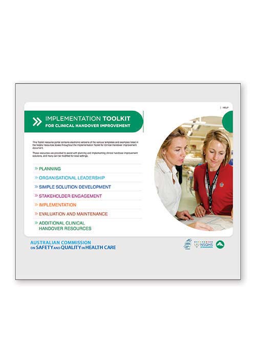 Implementation toolkit for clinical handover: Resource portal